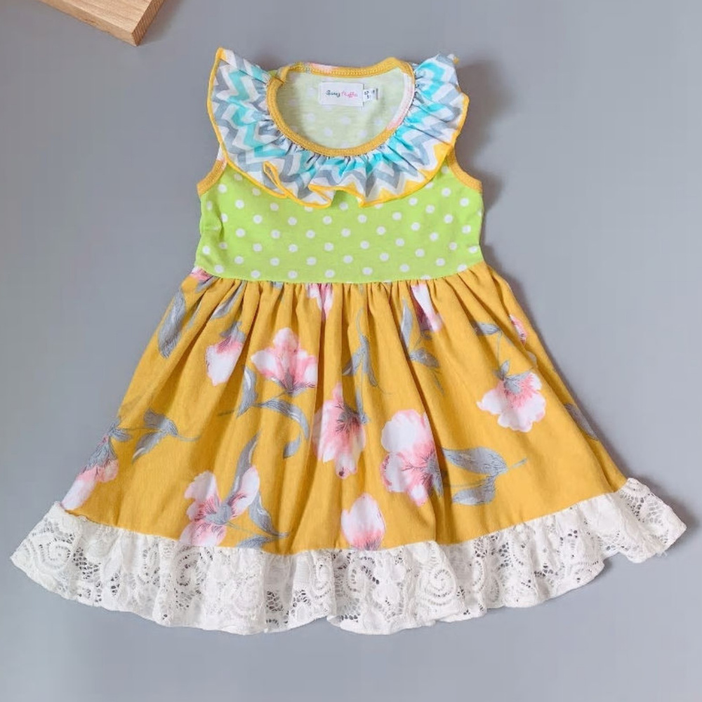 Boutique Floral Sleeveless Ruffle Dress